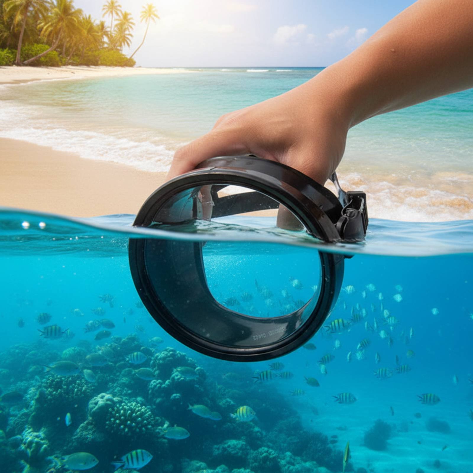 Diving Mask - 大人用フリーダイビングマスク 強化ガラスダイビングマスク 男女兼用 スノーケリングダイビングマスク 漁師用水中ゴーグル