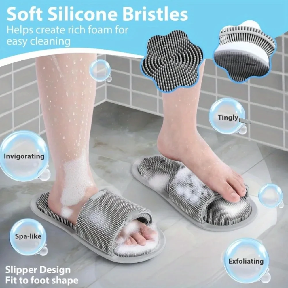 シリコン製シャワースリッパ。滑り止め加工、足裏マッサージ機能 - Flippers Swimming のレビューと価格