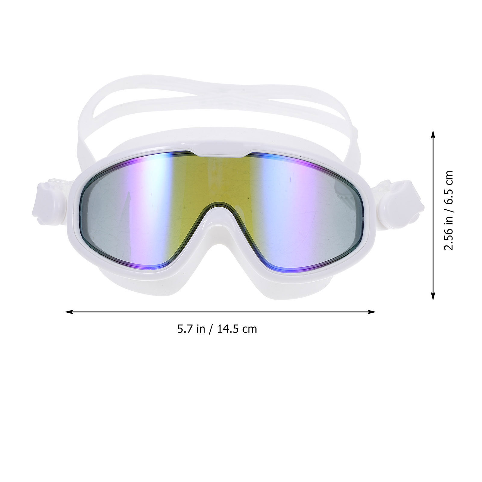 白色の防水スイムゴーグル。曇り止め加工、耐摩耗性レンズ、簡単 - Goggles Swim のレビューと価格