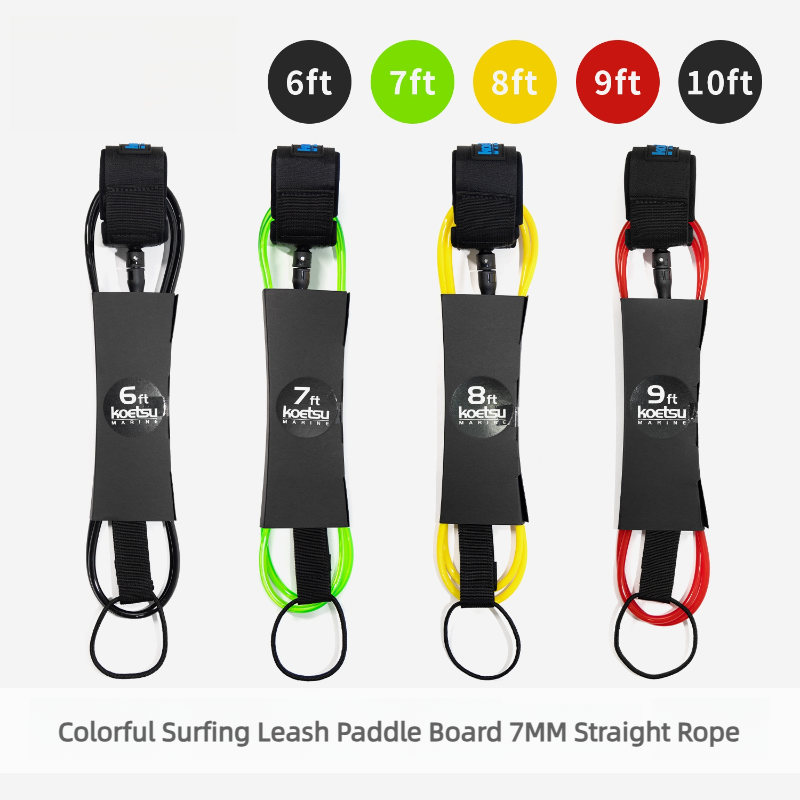 カラフルなサーフリーシュ（7mm）、SUPパドルボード用牽引 - Surfboard Leash のレビューと価格