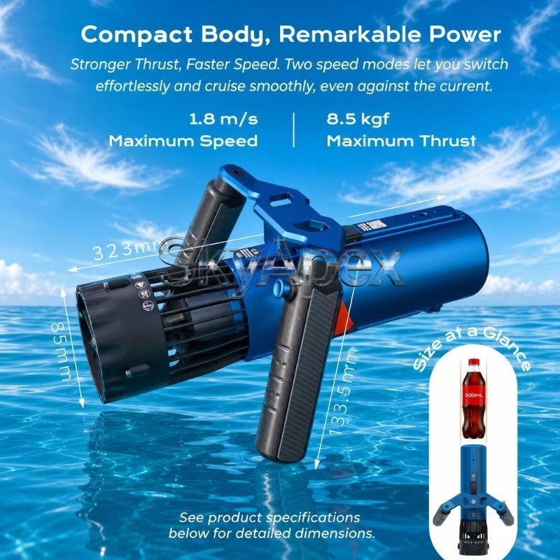 水中用小型推進装置。60mまでの防水性能を備え、耐久性に優れ - Snorkeling Gear のレビューと価格