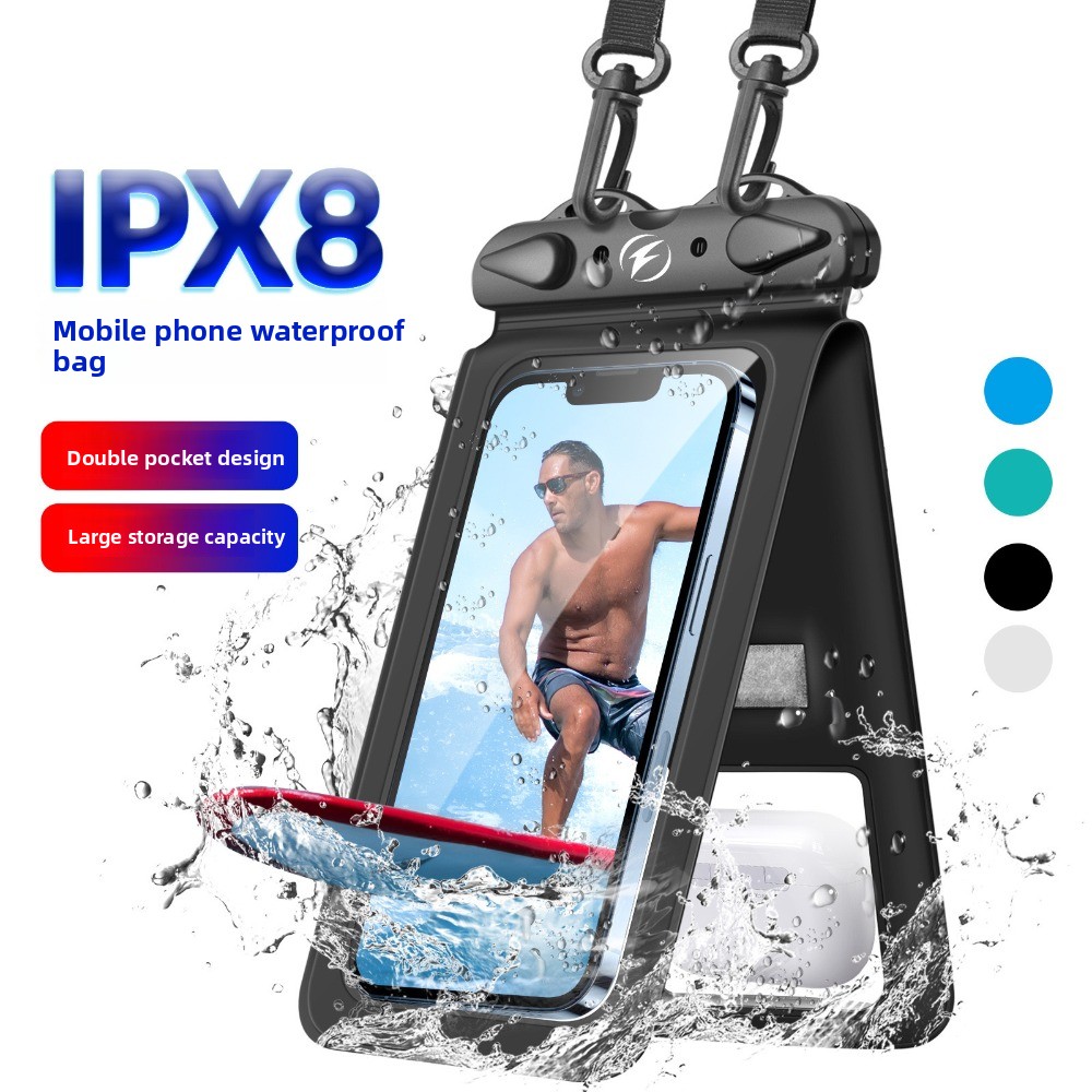 二重ポケット防水電話バッグ透明タッチスクリーン携帯電話防水バ - Dry Bag Waterproof のレビューと価格