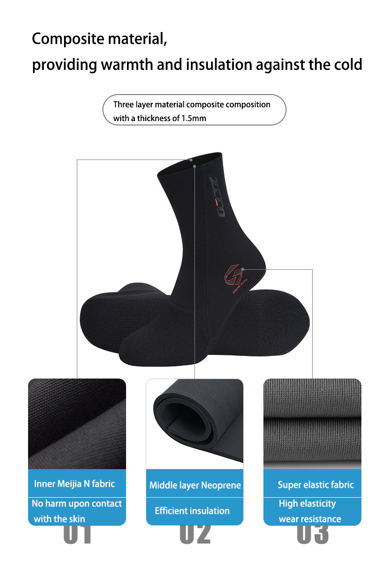 1.5mm厚のネオプレン製ダイビングソックス。滑り止め加工、 - Wetsuit Men のレビューと価格